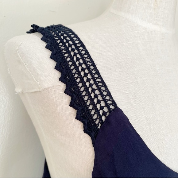 Anthropologie Maeve Navy Blue shift dress mini length size 8 preowned - Picture 3 of 7